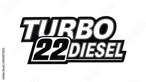 Turbo 22 Diesel Logo Automotive Emblem Retro Vintage Engine Graphic Design logotypelogoicon.