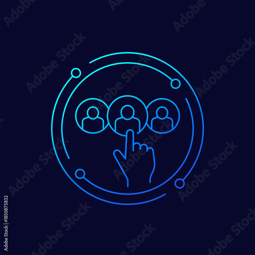 choice employee for hire icon, linear design