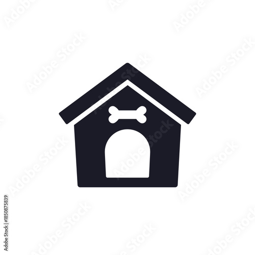 dog house icon, doghouse pictogram on white