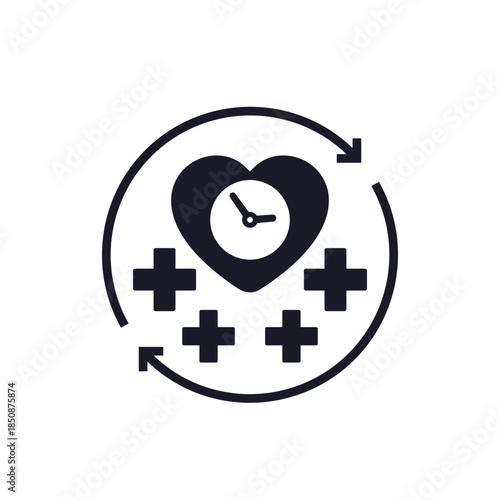life expectancy and health icon on white