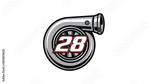 Automotive Turbocharger 28 Logo - Performance Engine Racing Icon logotypelogoicon.
