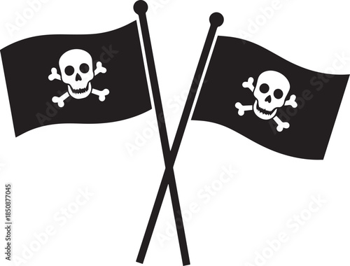 Jolly Roger Pirate Flag Skull Vector, Jolly Roger Flag Vector