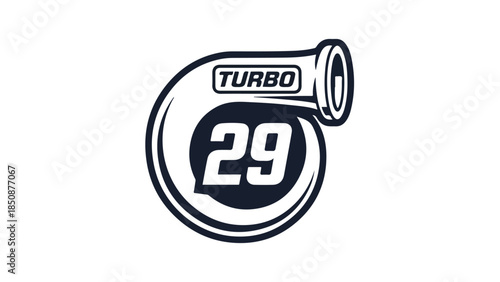 Turbocharger Logo 29  Automotive Racing Performance Engine Badge Design logotypelogoicon.