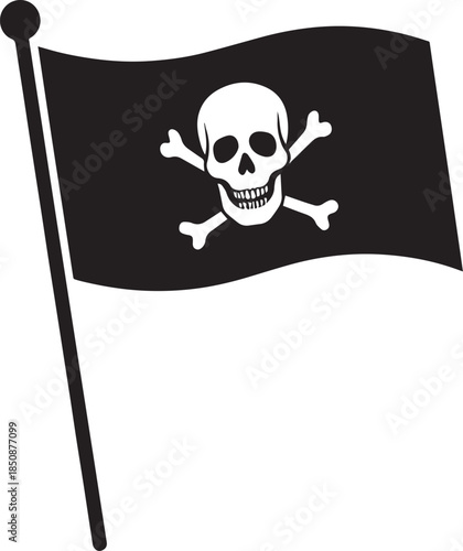 Jolly Roger Pirate Flag Skull Vector, Jolly Roger Flag Vector