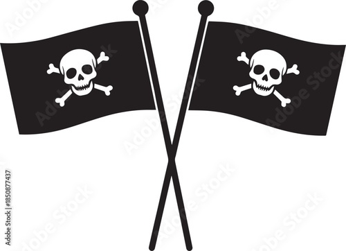 Jolly Roger Pirate Flag Skull Vector, Jolly Roger Flag Vector