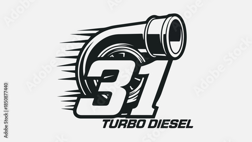 Dynamic Turbo Diesel Engine Logo 31 - Automotive Speed Power Performance Graphic logotypelogoicon.