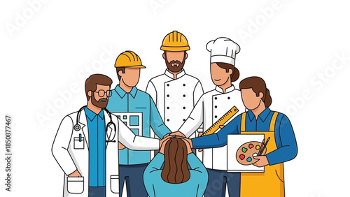 Diverse Professionals Supporting a Patient A Symbol of Collaborative Care.