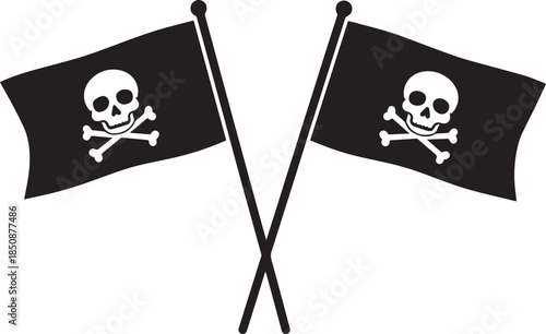 Jolly Roger Pirate Flag Skull Vector, Jolly Roger Flag Vector