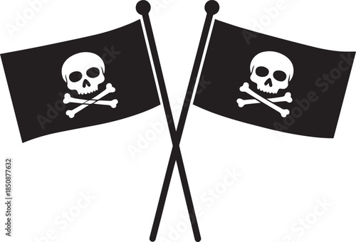 Jolly Roger Pirate Flag Skull Vector, Jolly Roger Flag Vector
