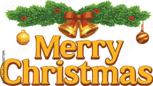 Golden Bells & Evergreen Garland