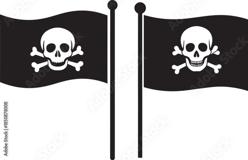 Jolly Roger Pirate Flag Skull Vector, Jolly Roger Flag Vector