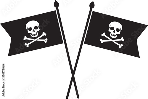 Jolly Roger Pirate Flag Skull Vector, Jolly Roger Flag Vector