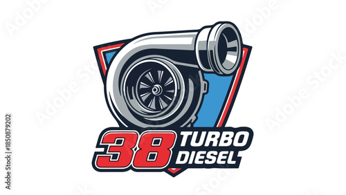 Turbocharger Diesel Engine Logo Design - Automotive Performance Power Emblem logotypelogoicon.
