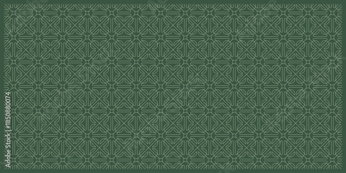Luxurious Dark Green Traditional Abstract Pattern Background Design with Seamless Elegant Line Ornaments