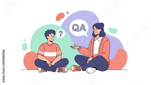 Child and woman engaging in a QA session in a friendly educational setting