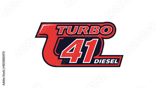 Turbo T41 Diesel Logo - Automotive Engine Power Performance Branding logotypelogoicon.