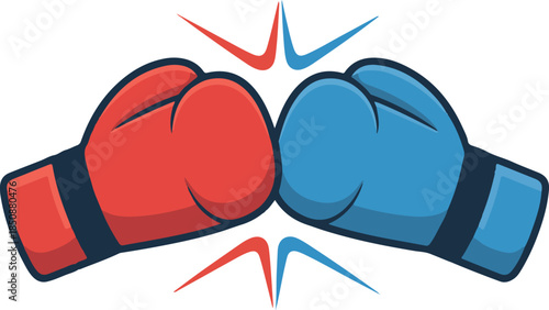 vector art of different boxing hands on isolated background