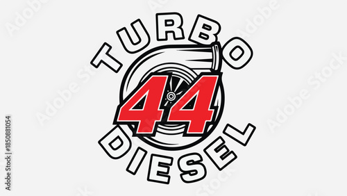 Turbo Diesel 44 Logo Vector - Automotive Engine Performance Branding Emblem logotypelogoicon.