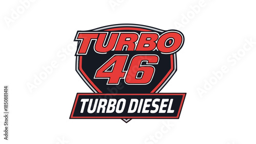 TURBO 46 DIESEL Logo Badge Emblem - High Performance Automotive Engine Power Icon logotypelogoicon.