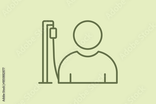 Patient icon. Suitable for medical projects. Line icon, perfect for UI, mobile apps, websites, presentations, and infographics. Fully editable and optimized for digital and print use