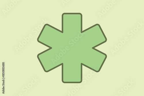Medical Star icon. Suitable for medical projects. Flat line icon, perfect for UI, mobile apps, websites, presentations, and infographics. Fully editable and optimized for digital and print use