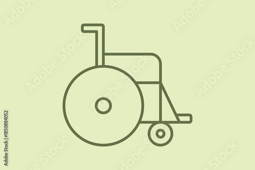 Wheelchair icon. Suitable for medical projects. Line icon, perfect for UI, mobile apps, websites, presentations, and infographics. Fully editable and optimized for digital and print use