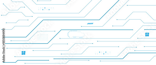 Vectors Abstract connecting lines and dots. AIsolated abstract digital AI chip or semiconductor with circuit board wires and electronics components.