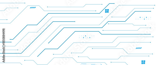 Vectors Abstract connecting lines and dots. AIsolated abstract digital AI chip or semiconductor with circuit board wires and electronics components.