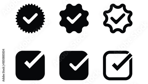 Green check mark icon. Check mark vector icon. Check mark Illustration Sign Set. Vector Symbols Set ,Black Check mark Isolated on white background.