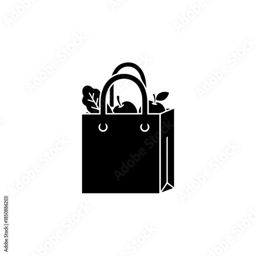 Shopping bag filled with fresh produce