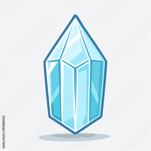Illustration of a light blue crystal with a dark blue outline on a white background.