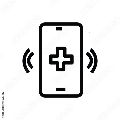 Smartphone with Plus Sign and Wi-Fi Signal Emitting