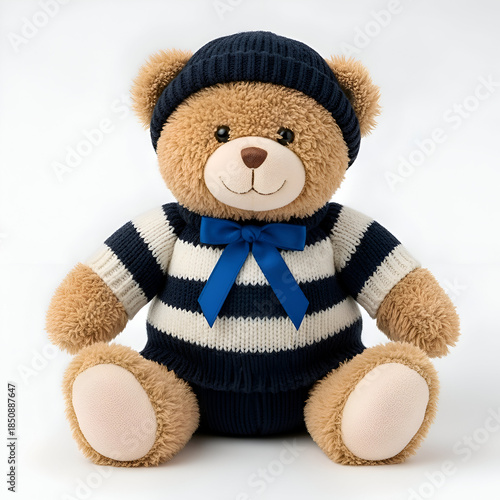 Plush Teddy Bear Knit Sweater  Hat Nursery Toy