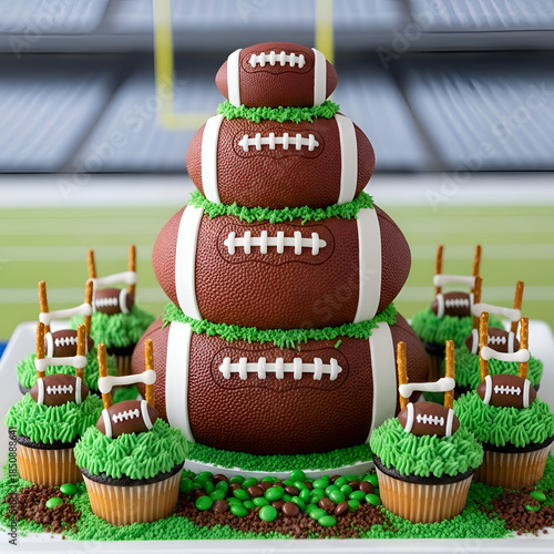 Football Cake  Cupcakes for Game Day Party Celebration
