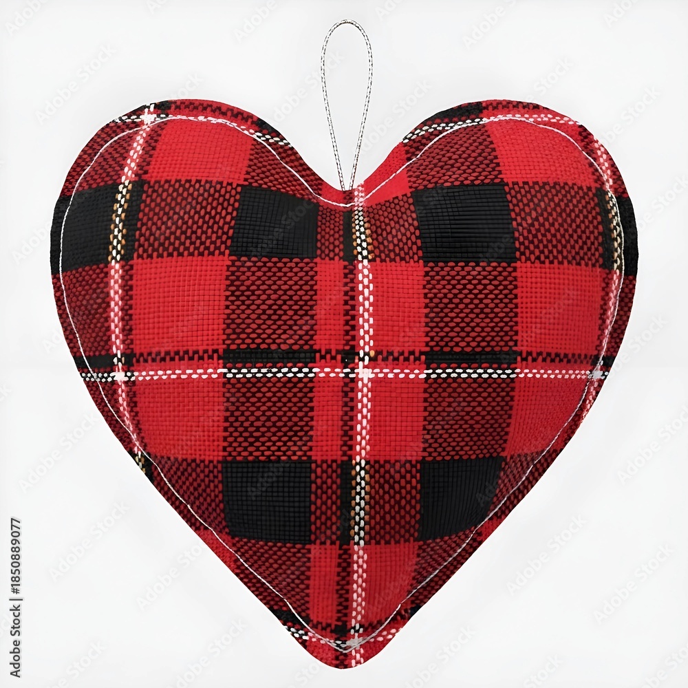 custom made wallpaper toronto digitalCute Buffalo Check Heart in Red Plaid Beautiful Christmas Ornament Hanging on Simple Background