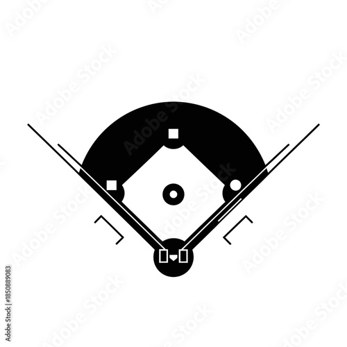 Baseball Diamond Illustration A Detailed View of the Field Layout.