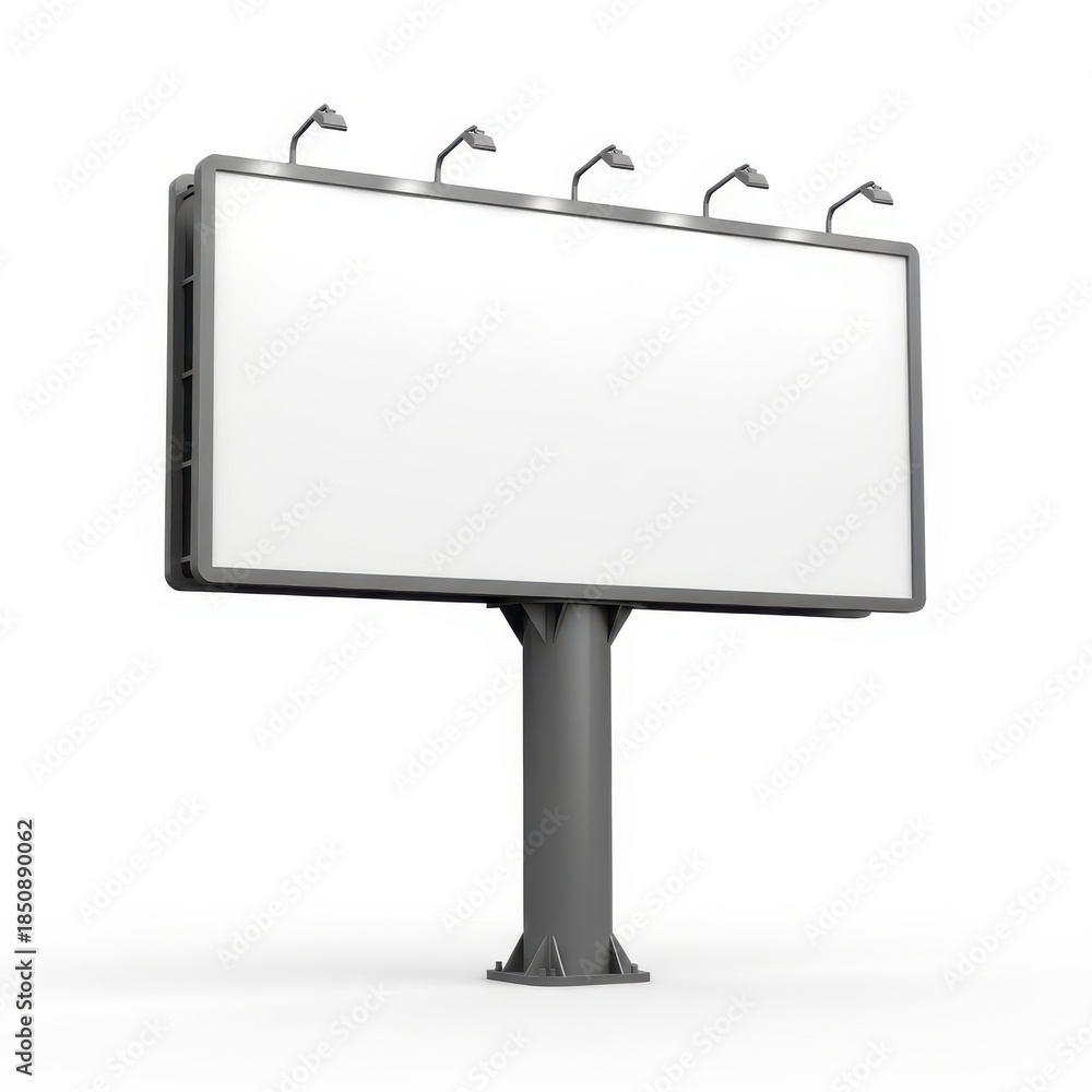 Obraz premium Blank billboard isolated on white background