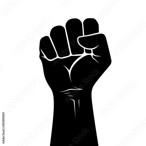 Black Power Fist Symbolizing Strength and Solidarity in Social Justice Movements.