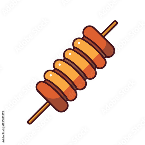 Grilled Food Skewer Illustration
