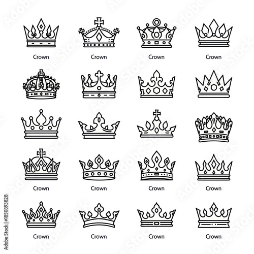 Collection of Royalty Crowns A Variety of Elegant Designs.