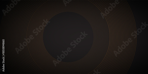 Abstract vector circle halftone black background. Gradient retro line pattern design. Monochrome graphic. Circle for sound wave. Modern Trendy design in vector Illustration