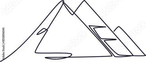 Continuous Line Art of Pyramids Egypt