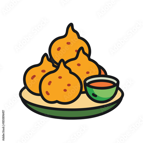 Fried Food with Dipping Sauce