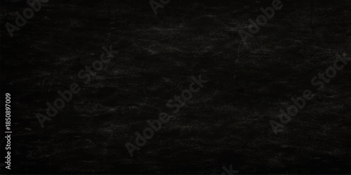 Grunge black abstract wallpaper featuring a dark textured black hole in the snow and rough vintage wall patterns on a dirty gray paper surface