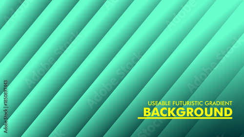 This futuristic graphic design showcases elegant mint green diagonal lines with soft shadows for a clean, professional, and stylish look.