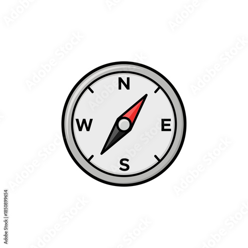 Vector icons A Classic Compass Showing Directional Points North South East West. EPS Editable
