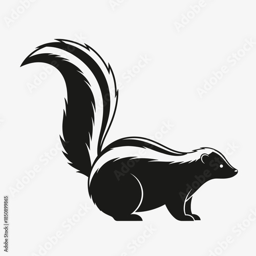 Vector icons Black and white vector illustration of a skunk side profile. EPS Editable