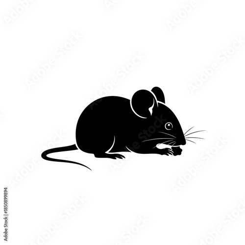 Vector icons Black mouse silhouette vector illustration on a white background. EPS Editable