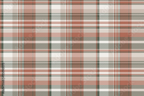 List background plaid texture, variation pattern fabric seamless. Elegant textile vector tartan check in pastel and red colors.