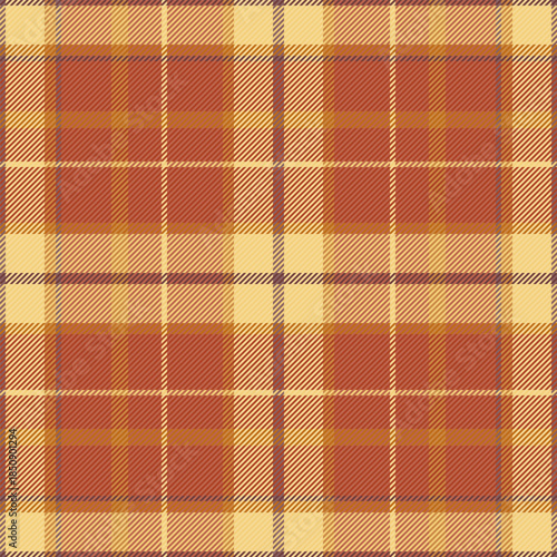Japan plaid fabric check, duvet cover textile vector tartan. Individuality pattern texture seamless background in red and amber colors.